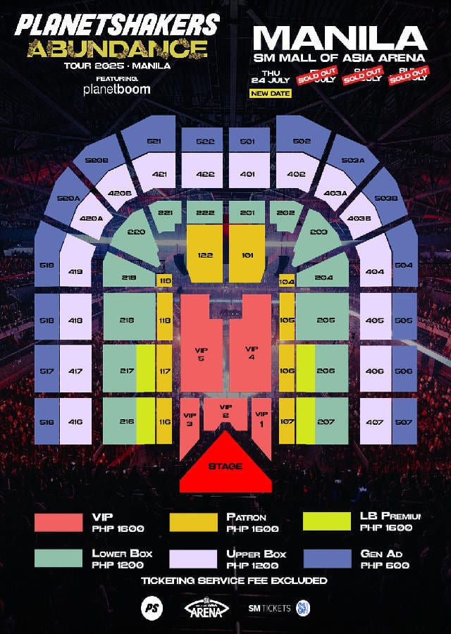 Planetshakers Ticket Prices and Seat Plan